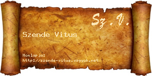 Szende Vitus névjegykártya